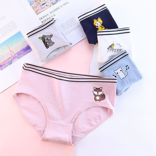 

panties for women new fashion cotton gril briefs cartoon lovely underwear woman lingerie female underpants ladies panty 2018, Black;pink