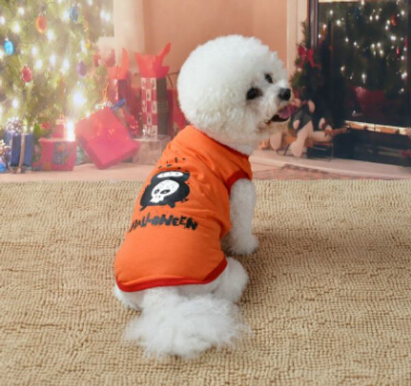 

хэллоуин pet одежда для собак хэллоуин собака жилеты с черепом паук украшения летом собака костюмы милый плюшевый щенок одежда