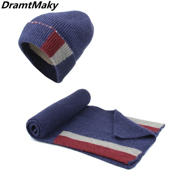 

fashion women's winter knitted hat scarf caps neck warmer winter hats muffler for men women skullies beanies warm fleece cap new