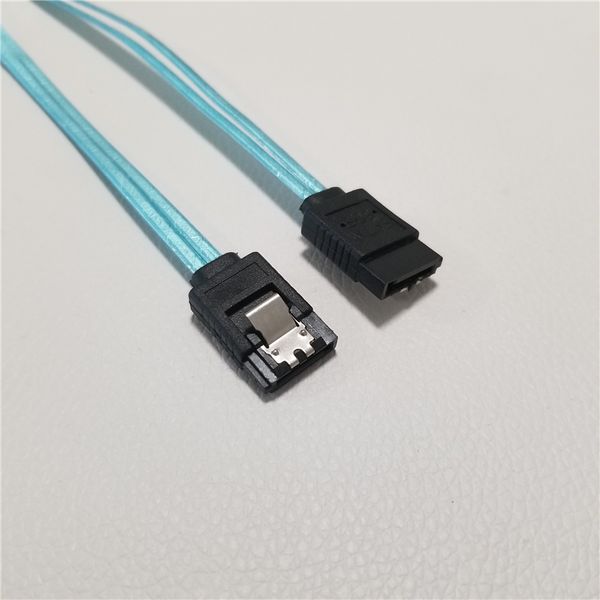 Ultrakurzes 20 cm 7-poliges SATA 3.0-Buchse auf Buchse F/F HDD-Festplatten-Datenkabel, Dual-Channel-Abschirmung, Blau, 6 Gbit/s