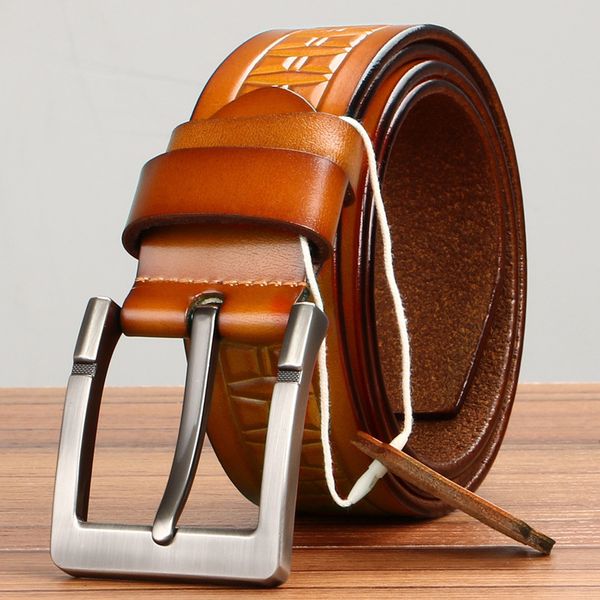 

lgfd4163 men split cowhide leather genuine leather belt, Black;brown