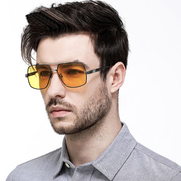 

hd night driving sunglasses men polarized pchromic sun glasses yellow lens night vision driving glasses goggles reduce glare, White;black