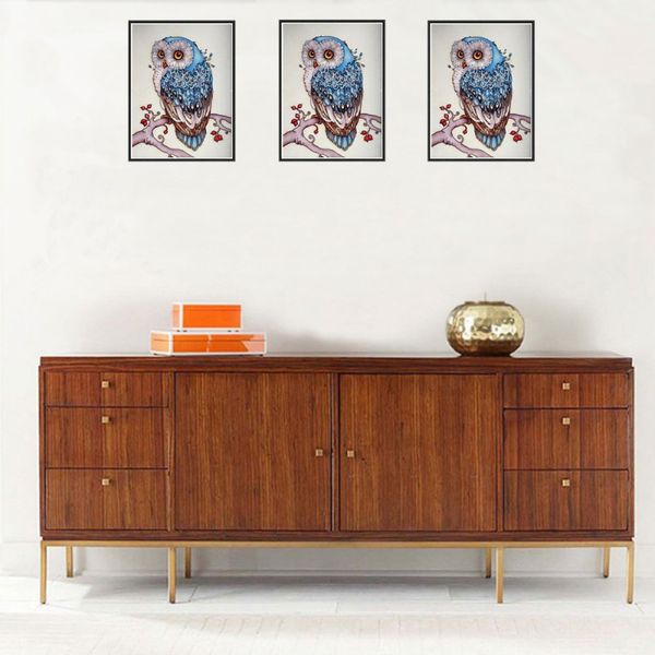 Compre 4 Tamanos De Bricolaje 5d Pintura Diamante Frameless Buho