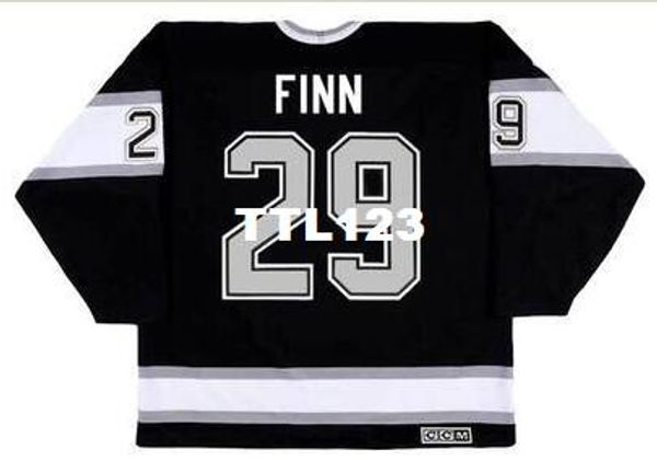 

мужчины #29 steven finn лос-анджелес кингс 1996 ccm старинные прочь хоккей джерси или пользовательские любое имя или номер ретро джерси, Black;red