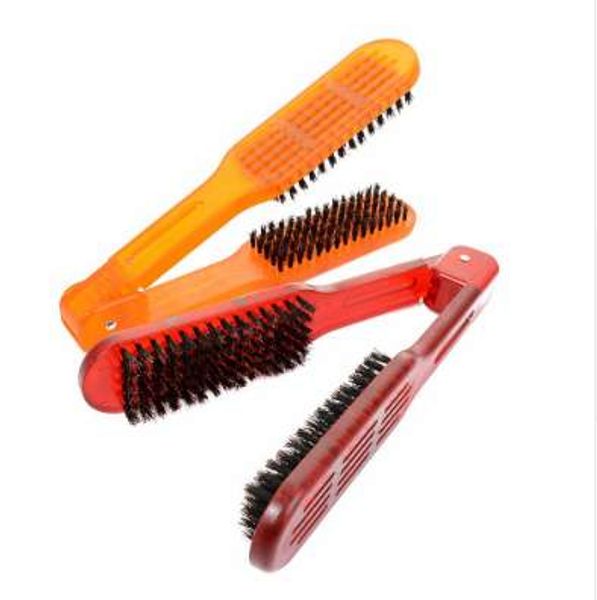 

v-type clip straight hair comb salon style hairdressing bristle hair straightening brush double clamp comb fashion styling tools, Silver