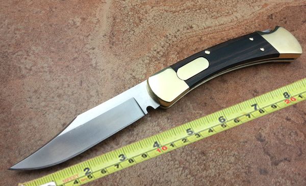 

Классический 110 латунный складной нож двойной режим автоматический нож кемпинг инструмент карманный нож с черной сандаловой ручкой оболочка цветная коробка packin