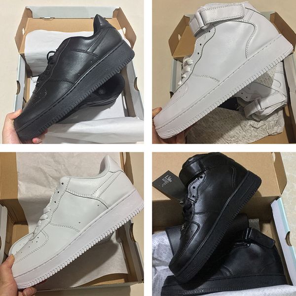 Großhandel 2018 Frühjahr Neue Nike Air Force 1 ID Niedrige Nike Air Force 1 07 LE Niedrig ganz in weiß Herren Größe 39