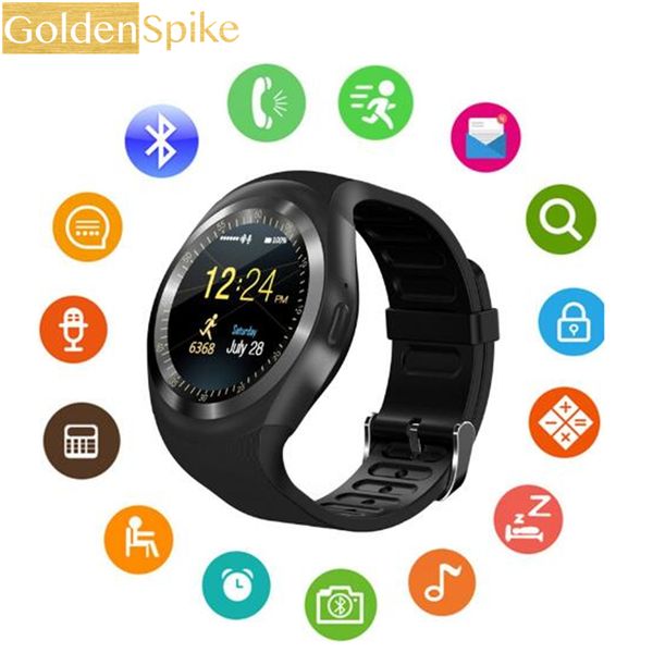 

Bluetooth Smartwatch Y01 Smart Watch Support Reloj Relogios 2G GSM SIM App Sync Mp3 For Xiaomi huawei Android Phone