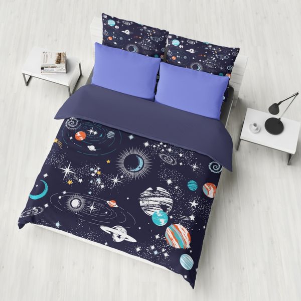 

dropshipping bedding set 2/3pcs 3d bedding sets blue print ocean fish shell duvet cover sets more universe boy gift