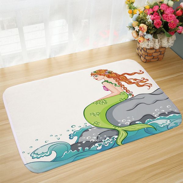 

мультфильм русалка для ванны для ванн кухня ванная комната напольная дверь коврик супер абсорбирующие нескользящие коврики мягкие фланелевые