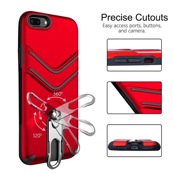 

kickstand phone case with hanging ring armor back case for iphone x 8 7 6 plus hybrid rugged phone cover shell