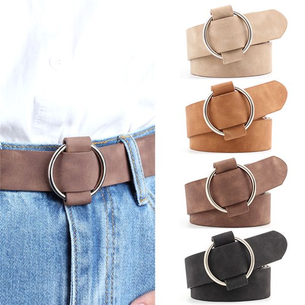 

1pc women's elegant belt modelin without buckles leather belt esigner round casual ladies belts for jeans cinturon mujer, Black;brown