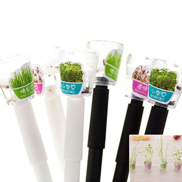 

junhui 30pcs can grow green grass gel pen long grass gel pen korean fashion styling black student water 2 color 3 style