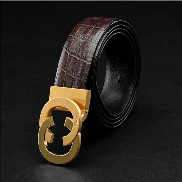 

2019 new fa hion bu ine luxury belt copper buckle genuine leather men belt for men brand de igner belt with retail package hipping