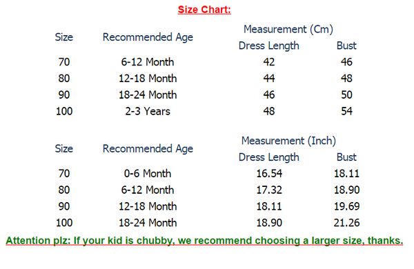24 Month Size Chart