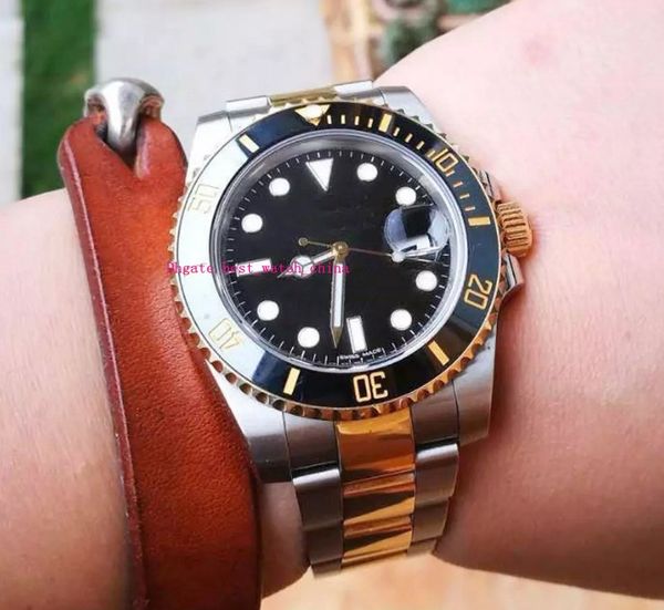 

40mm 2018 new gold automatic 2813 movement ceramic bezel black face sapphire glass mens men's watch watches wristwatches, Slivery;brown