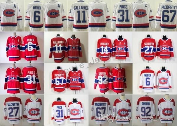 

100th Classic 2018 New Montreal Canadiens 31 Carey Price 6 Shea Weber 92 Jonathan Drouin 27 Alex Galchenyuk 67 Pacioretty 100% Stitched