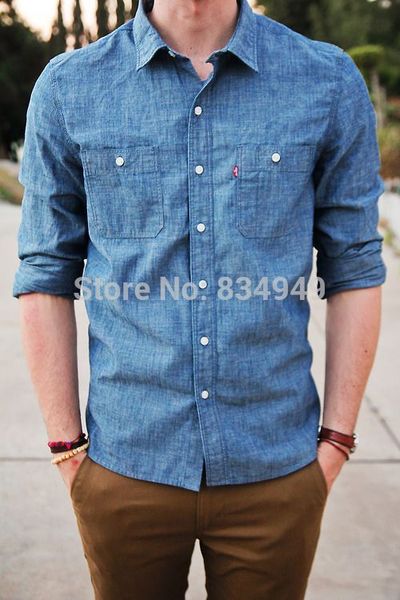 

custom made blue denim dress shirt,bespoke the gq guide to business casual shirt, White;black