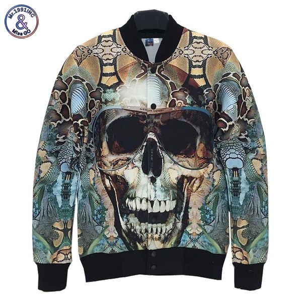 

2017 mr.1991inc designed men women 3d jacket funny print glasses skull retro vintage jacket slim autumn coat, Black;brown