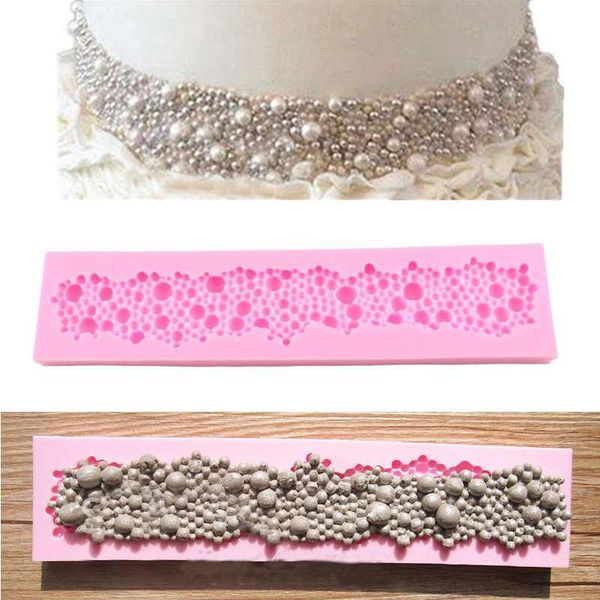 

1pc pearls beads silicone mold cake decor fondant baking sugarcraft mould