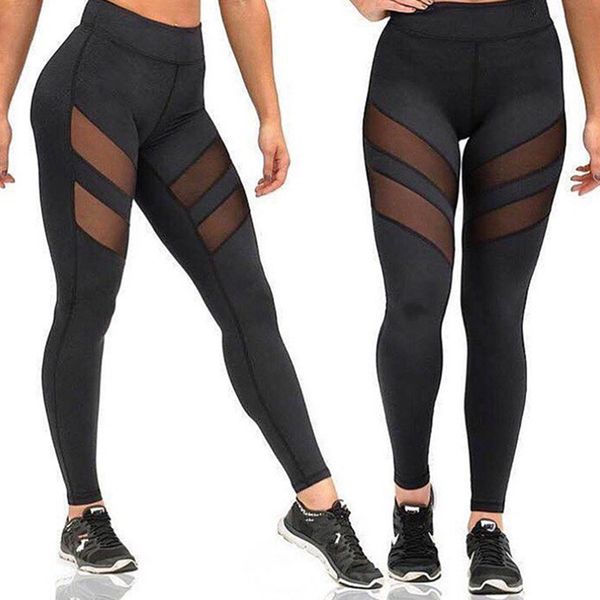 

2018 women leggings patchwork bodybuilding slim legging trousers sportswear for fitness female push up pants women casual pant fs5783, Black