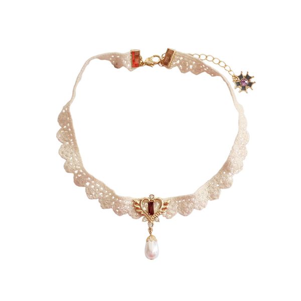 

6pcs/ lot fashion jewelry accessories sailor moon wing heart lace choker necklace, Silver