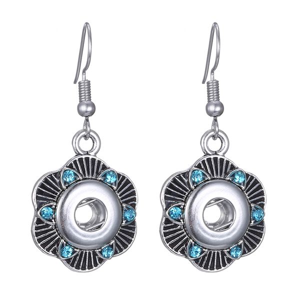 

noosa 12mm ginger snap earrings jewelry fashion silver crystal snap button chunks drop earrings women person gift