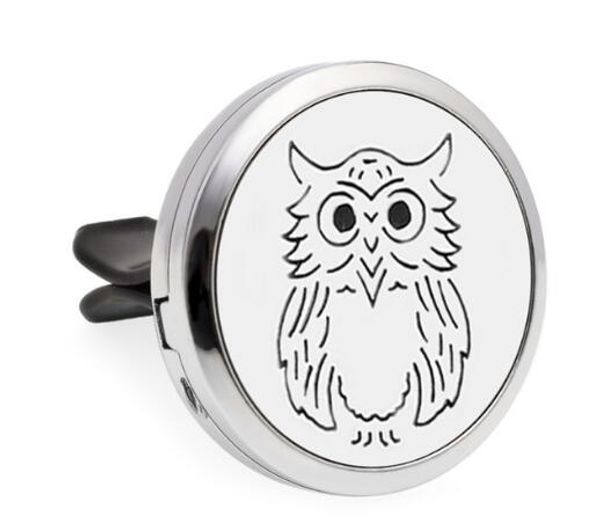 

1pcs owl dog family tree 30mm alloy car diffuser locket vent clip aroma perfume magnetic locket with 10p oil pads hg069-106, Bronze;silver