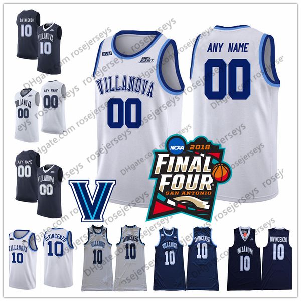 

Villanova Wildcats #21 Dhamir Cosby-Roundtree 22 Peyton Heck 23 Jermaine Samuels 34 Tim Delaney white navy blue Round V Neck Collar Jerseys