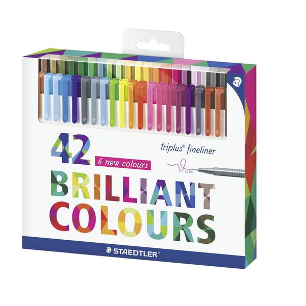 

1 set 334 c42 triplus fineliner pen 0.3mm metal clad tip marker brilliant colours