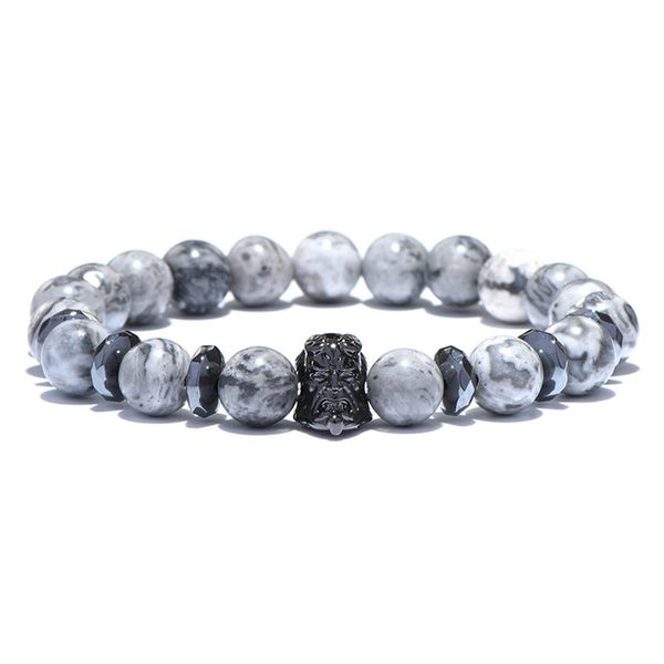 

natural hematite stone beads bracelet for women picasso bead bracelet men energy prayer yoga strand dropshipping, Black