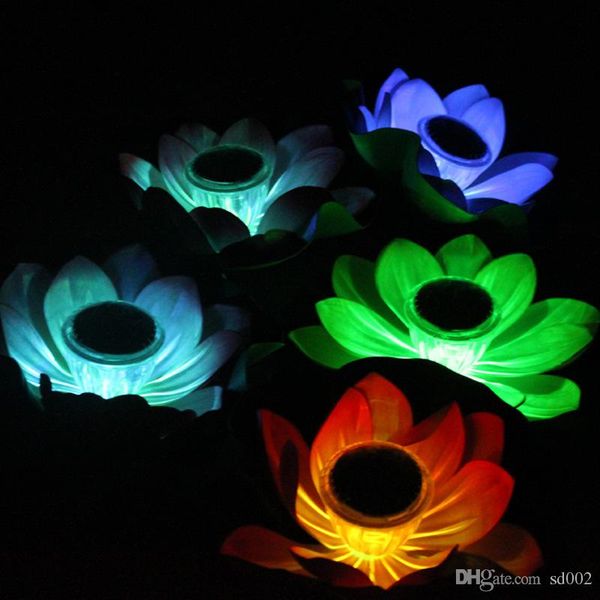 Искусственные светодиодные лампы лотоса солнечной энергии открытый водонепроницаемый изменение цвета плавающей желая свет для свадьбы декор поставки 12cg ff