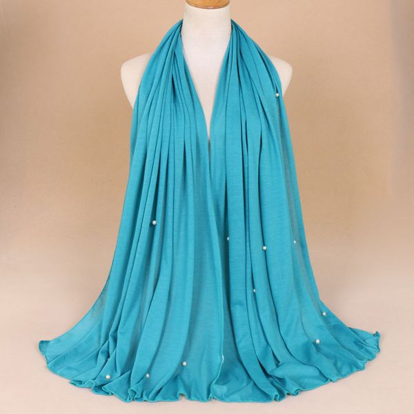 

10 pcs) fashionable women's new muslim scarf, pearl scarf, pure color jersey scarf shawl, comfortable breathable scarf fyw854