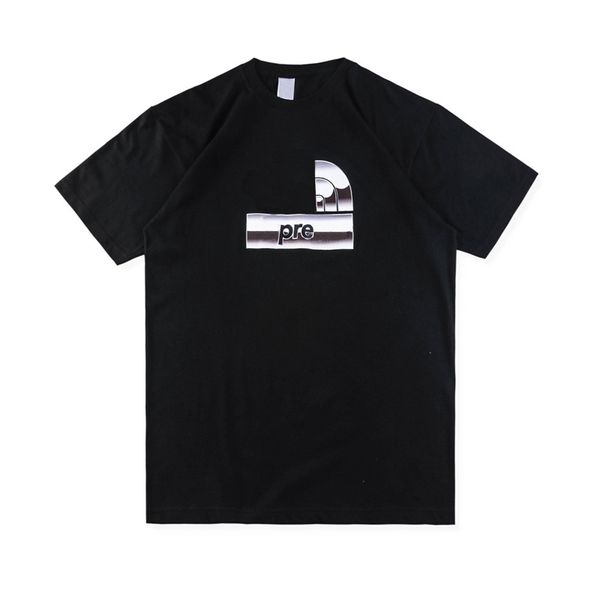 

18ss Luxury Box logo Black and white gradient Hip Hop Cooperation Tee Skateboard Cool Men Women Cotton Casual T-Shirt