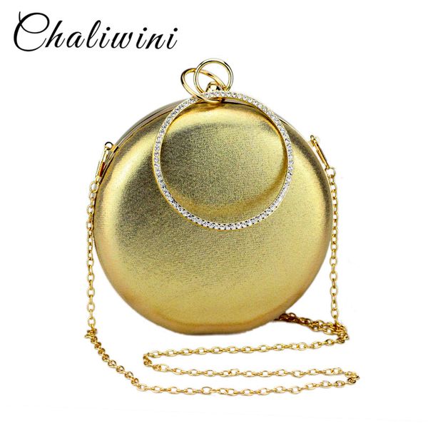 

chaliwini fashion dress stain solid day chain culthces gold red green mixed color diamond hasp women handbags lady wallet purse