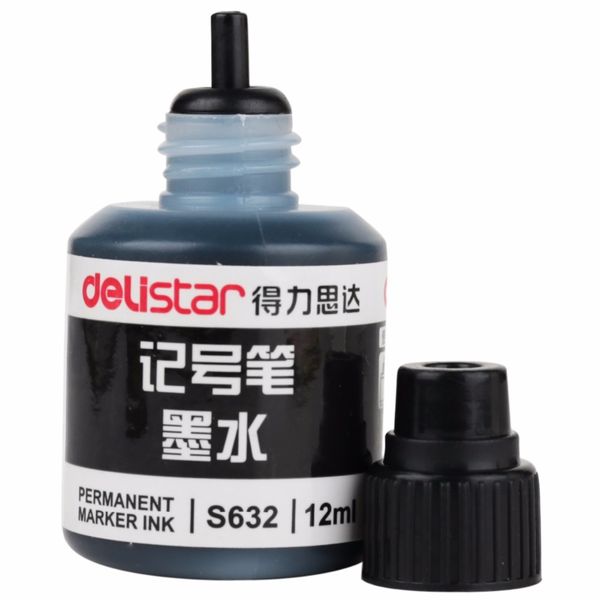 

delistar12ml whiteboard marker ink black/blue/red colorful and easy to be wiped office and school supplies, Black;red