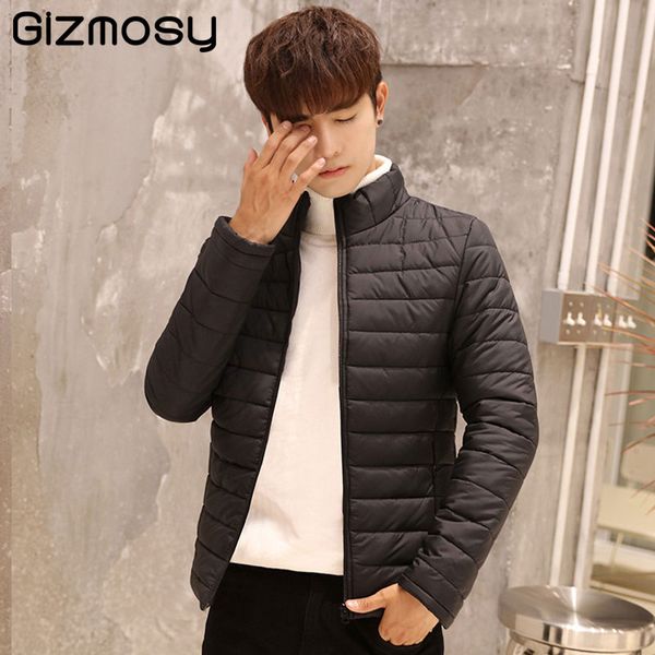 

men autumn winter warm outwear brand coat casual design solid male windbreak jackets down cotton coats bn4483, Black