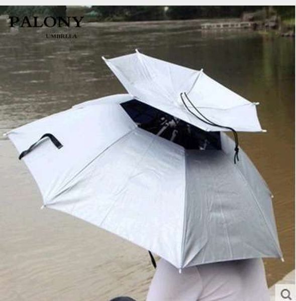 Palão dobrável pesca chapéu tampão guarda-chuva de headwear para pesca caminhadas praia boné de acampamento cabeça chapéus de chuva de esportes ao ar livre