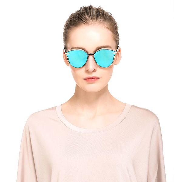 

jiangtun women's sun glasses polarized mirror lens luxury ladies designer sunglasses cat eye eyewear for women box, White;black