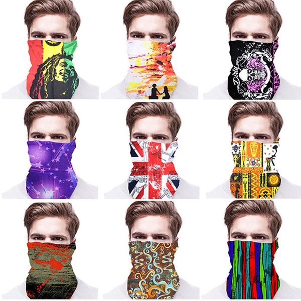 

wholesale 3d seamless bandana tube scarf riding motorcycle ski magic headscarf camo skull fish jokers women headband 100pcs/lot, Black