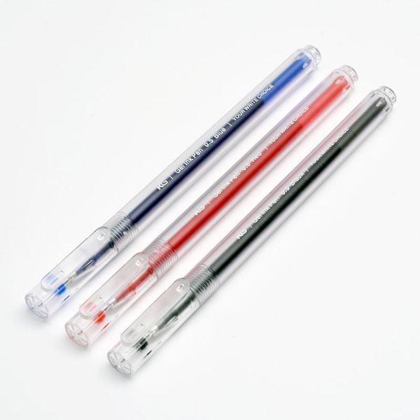 

3pcs kaco pure simple design black blue red gel ink pen 0.5mm your write choice neutral pens office school supplies stationery