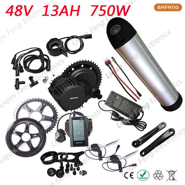 

8fun bafang 48v 750w motor wheel for bicycle bb 02 octopu neutral motor 48v 13ah water bottle e bike lithium ion battery ilver