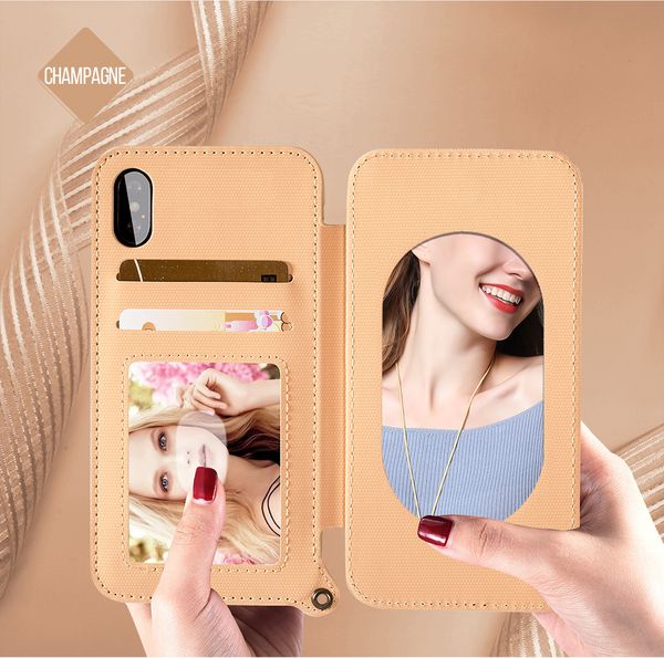 

2018 custom design mobile smartphone cover card slots mirror cell phone case supplier for iphone case x 8 8plus 6 6s 7 7plus galaxy s8 plus