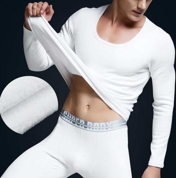 

new thermal underwear men's long johns men autumn winter underwear sets thicken warm men white and black, Black;brown