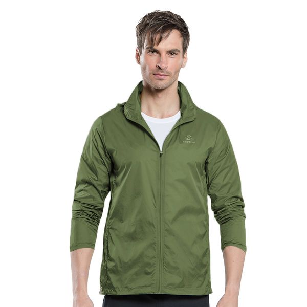

tecjl - 3009 men breathable sports jacket windproof light beach wear, Black;red