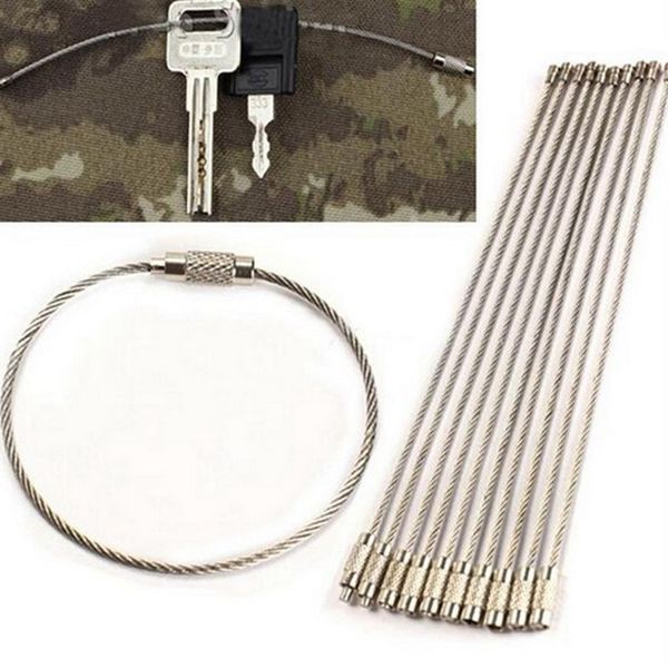 

2019 new arrival fa hion tainle teel wire keychain cable key ring for outdoor hiking cable keychain