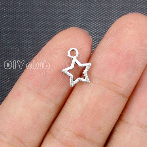 

200pcs-antique tibetan silver 2 sided mini star charms pendant 12x10mm, Bronze;silver