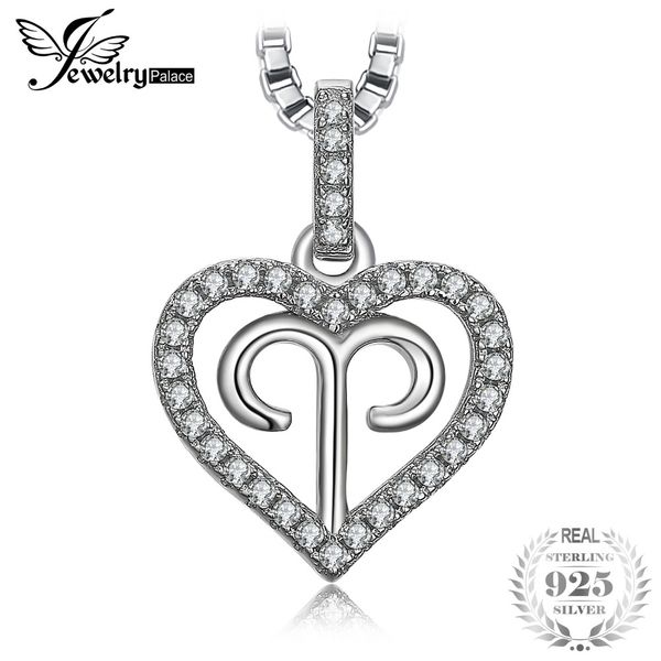 

jewelrypalace zodiac constellation aries heart love cubic zirconia pendant 925 sterling silver not include a chain
