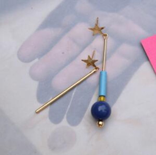 

designer jewelry 24k gold acrylic earrings for women ab asymmetry stars long earrings fashion of shipping, Silver