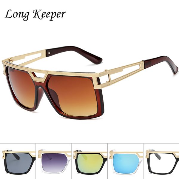 

men's sunglasses new vintage oversized frame goggle summer style brand designer big square sun glasses gafas de sol uv400, White;black